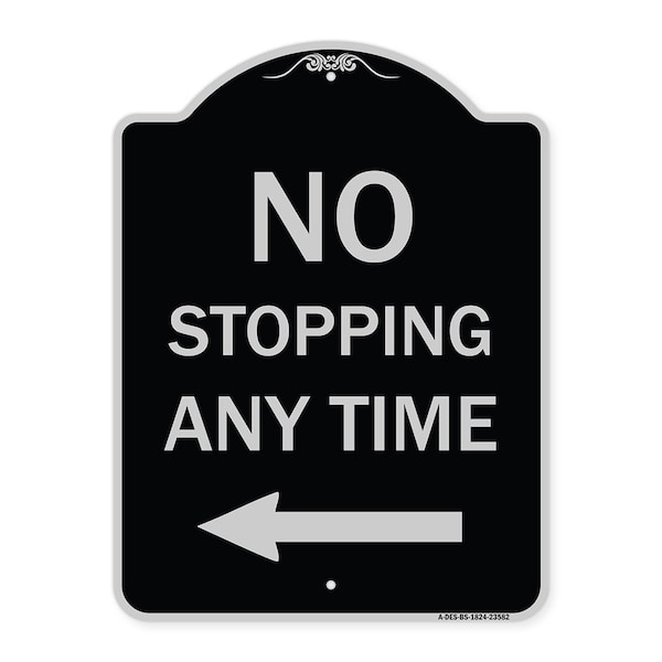 No Stopping Anytime with Arrow Heavy-Gauge Aluminum Architectural Sign, 24" x 18", BS-1824-23582